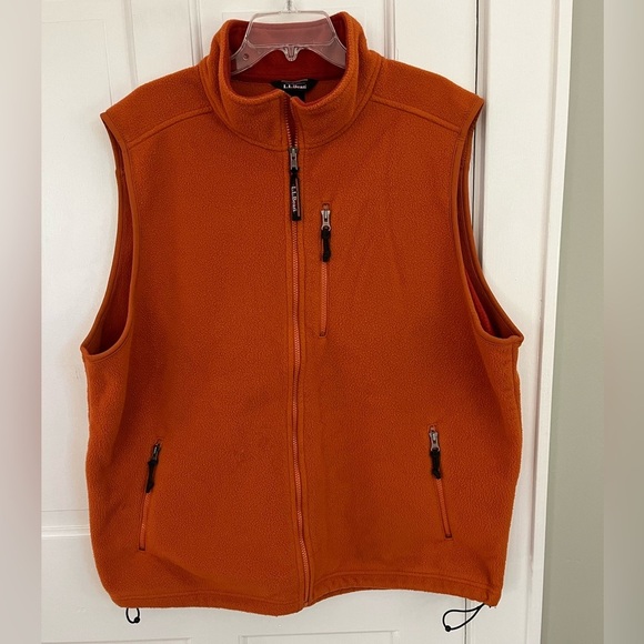 L.L. Bean Men’s Fleece Orange Vest Size 2XL Tall Outdoorsman Warm Hunting Hiking - Picture 1 of 10